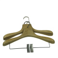 Custom luxury trousers wooden pant hanger with clips